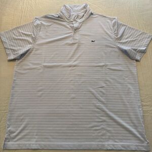 EUC Vineyard Vines Pale Blue & White Striped Men's Polo XXL